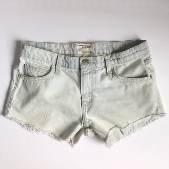 Current/Elliott Boyfriend Jean Shorts Distressed Raw Hem Denim Cutoffs Size 24 - Picture 1 of 4